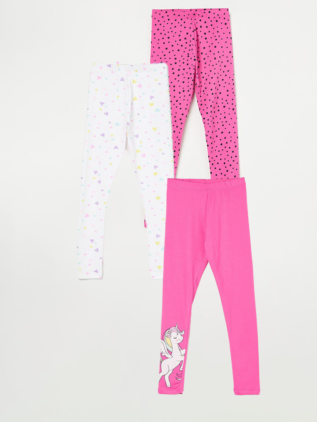 

Fame Forever by Lifestyle Girls Pack Of 3 Printed Ankle Length Leggings, Pink