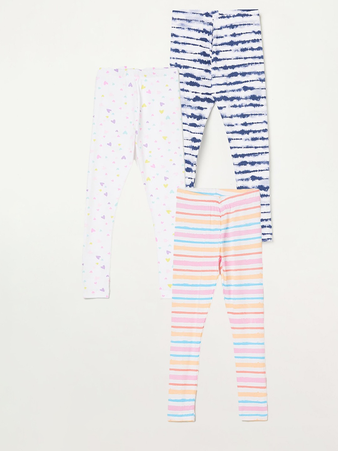 

Fame Forever by Lifestyle Girls Pack Of 3 Printed Pure Cotton Ankle Length Leggings, White
