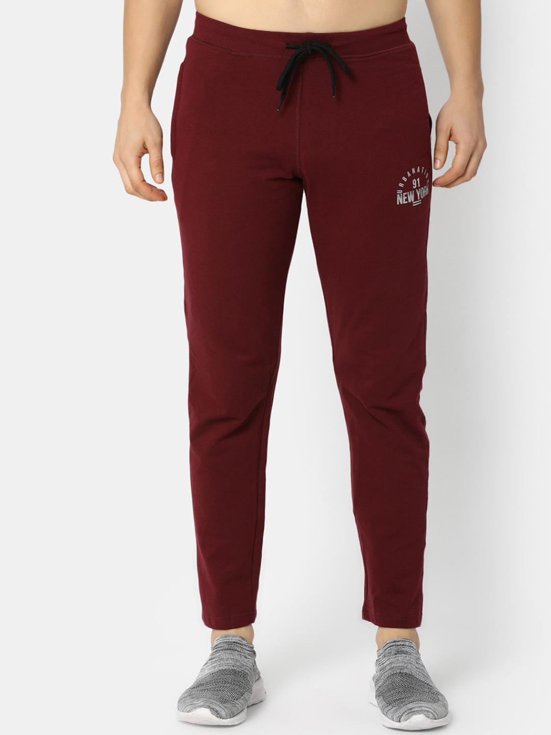 

V-Mart Men Mid Rise Cotton Sports Track Pants, Maroon