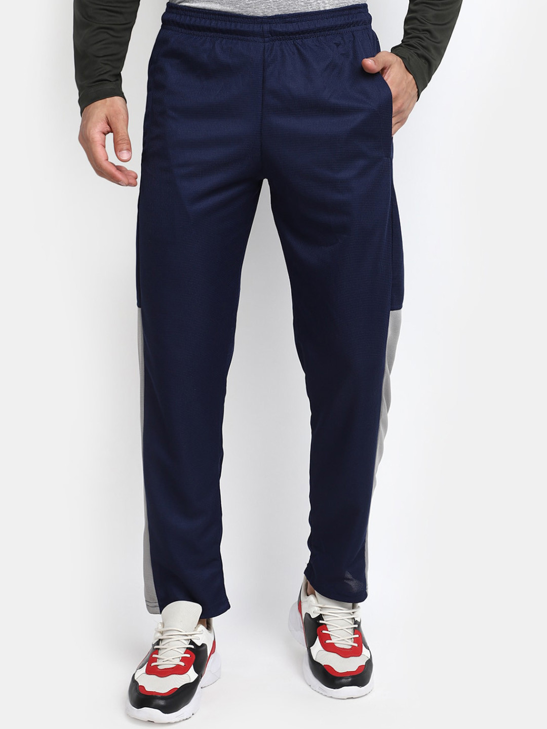 

V-Mart Men Mid Rise Track Pants, Blue