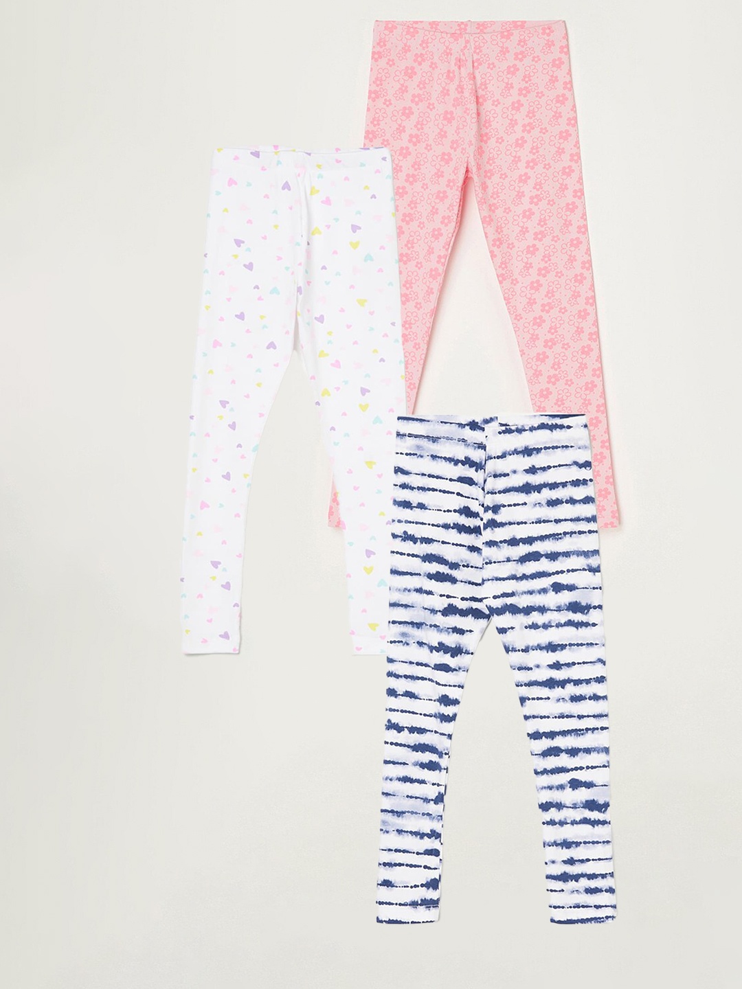 

Fame Forever by Lifestyle Girls Pack Of 3 Printed Cotton Leggings, Blue