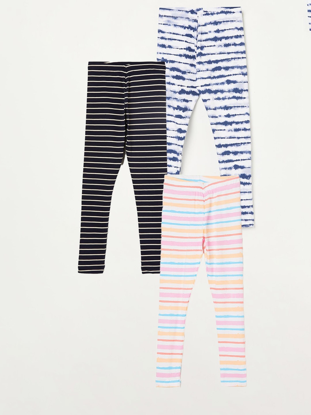 

Fame Forever by Lifestyle Girls Pack Of 3 Printed Cotton Leggings, White