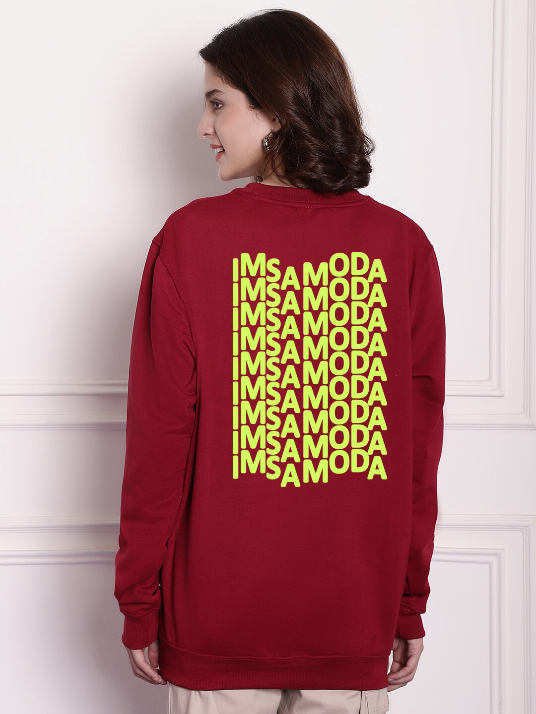 

Imsa Moda Typography Printed Sweatshirt, Maroon