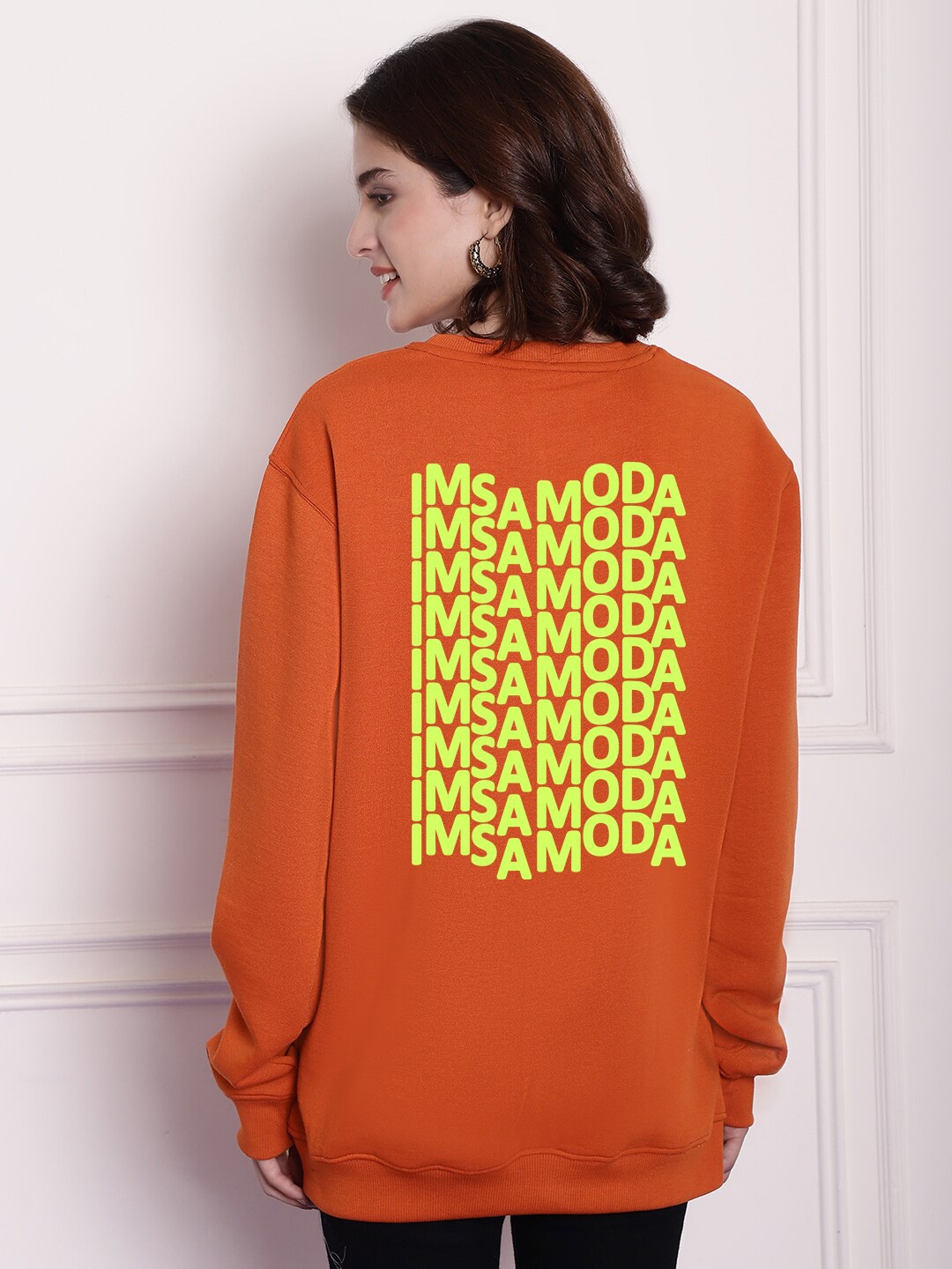 

Imsa Moda Typography Printed Sweatshirt, Orange