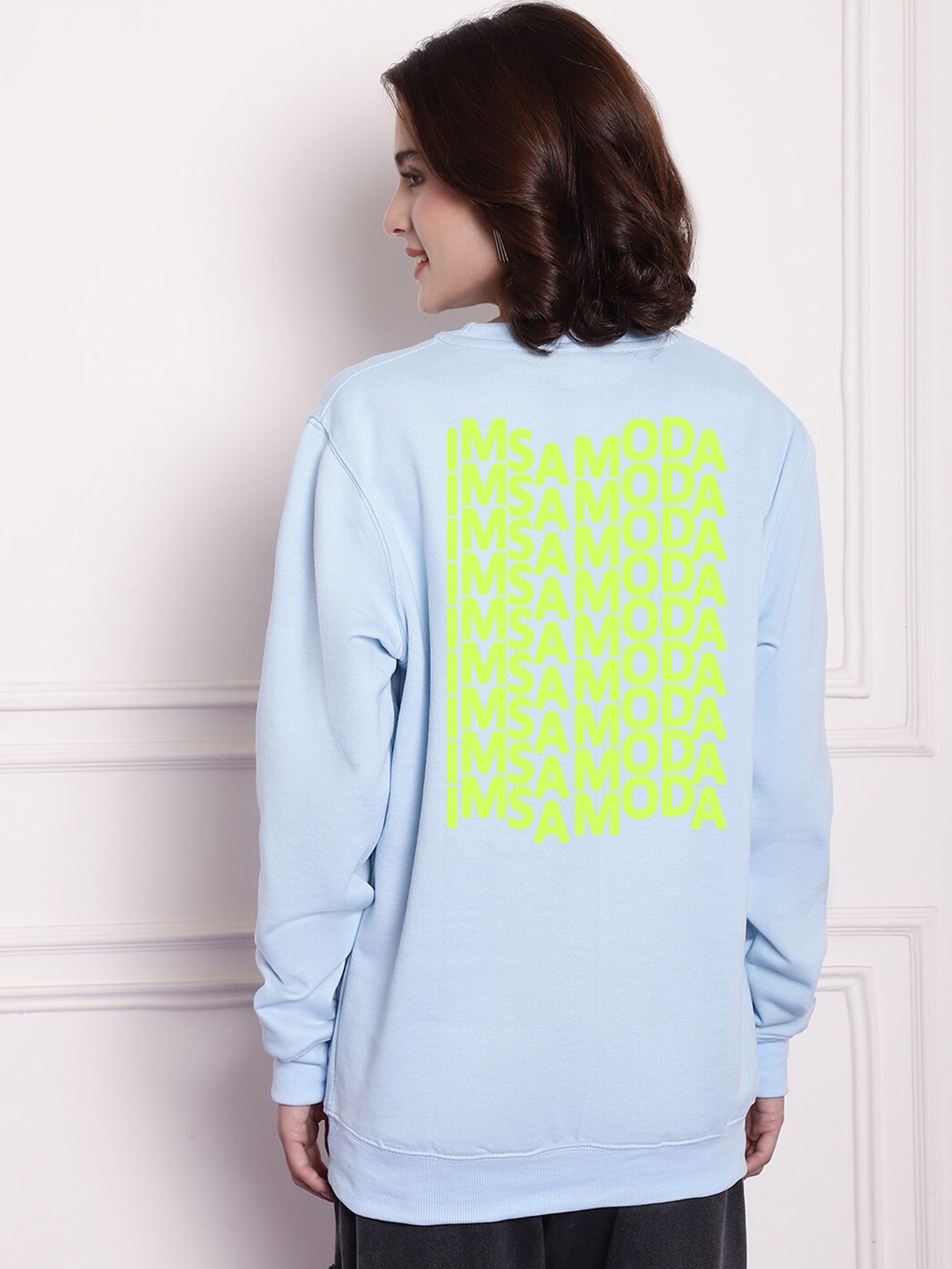 

Imsa Moda Typography Printed Sweatshirt, Blue