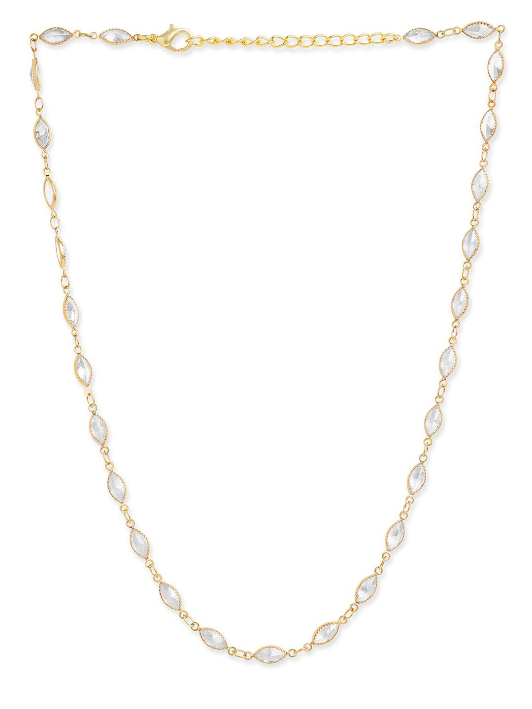 

Tipsyfly Gold-Plated Marquise Crystal-Studded Chain