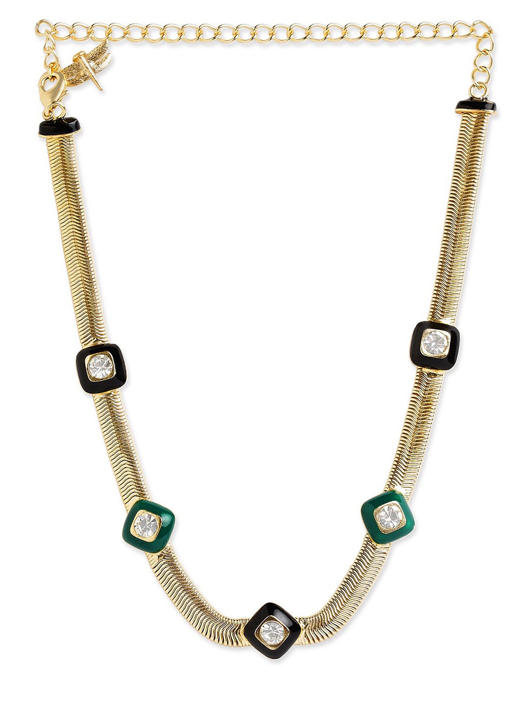 

Tipsyfly Gold-Plated Stone Studded Necklace