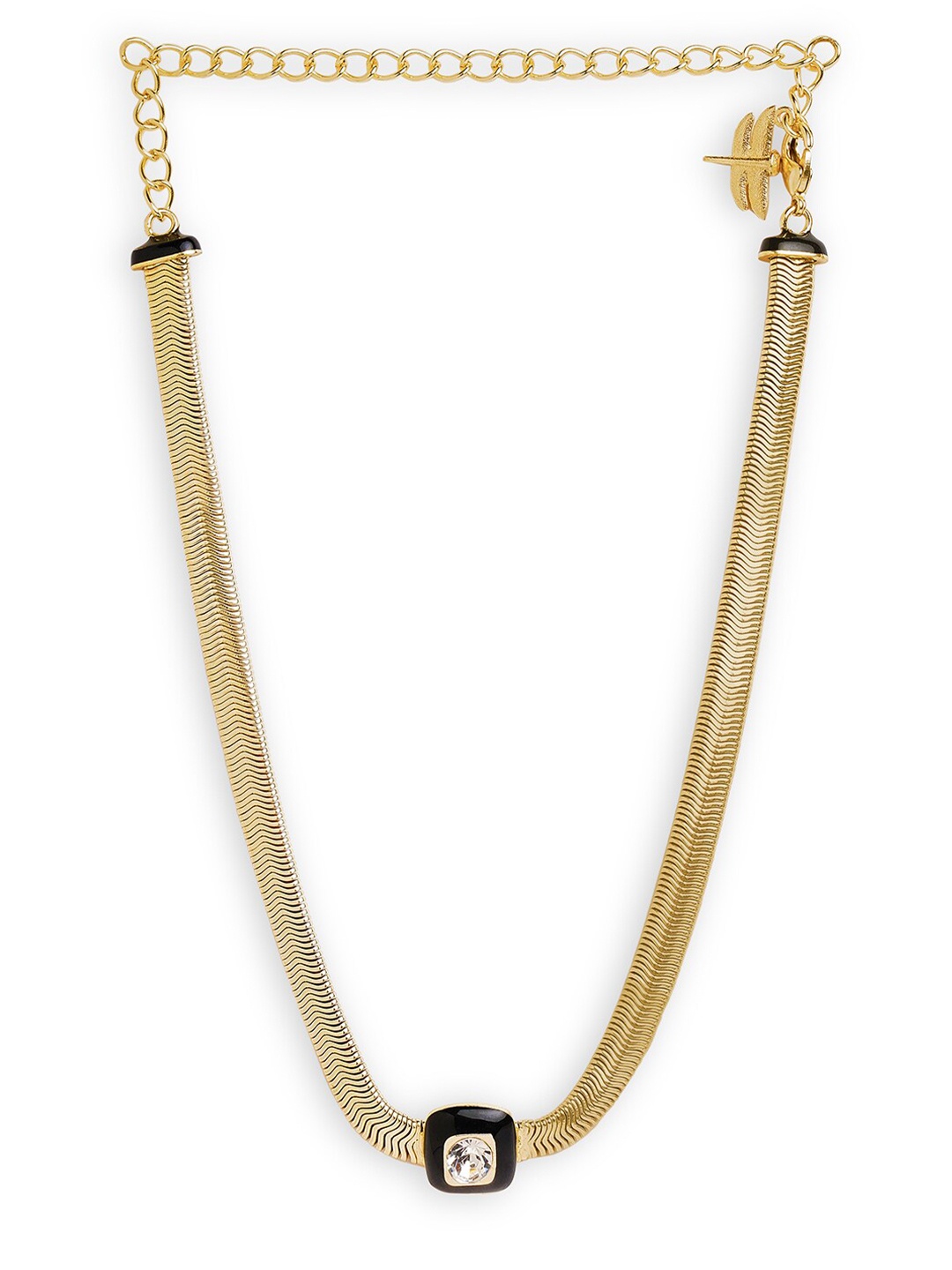 

Tipsyfly Gold-Plated Crystal Studded Necklace