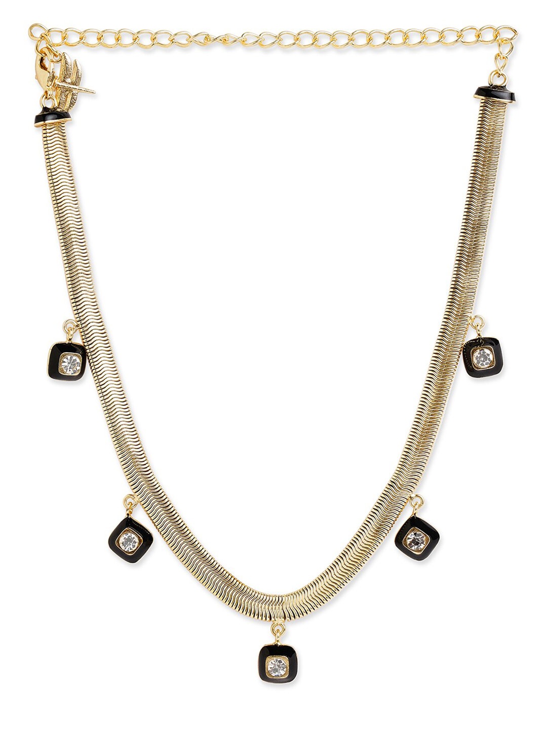 

Tipsyfly Gold-Plated Crystal Studded Necklace