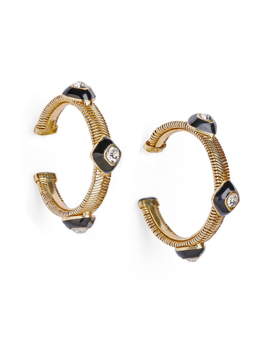 

Tipsyfly Gold-Toned Contemporary Half Hoop Earrings