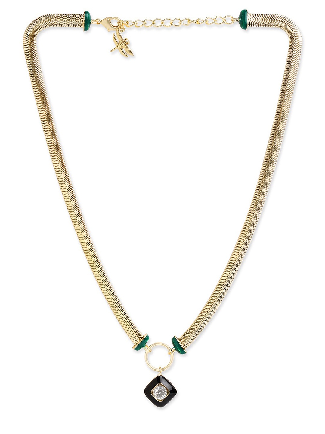 

Tipsyfly Gold-Plated Crystal Studded Necklace