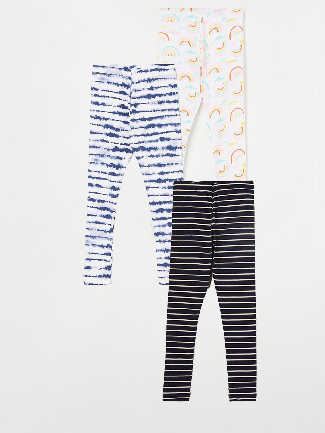 

Fame Forever by Lifestyle Girls Pack Of 3 Printed Cotton Leggings, Blue
