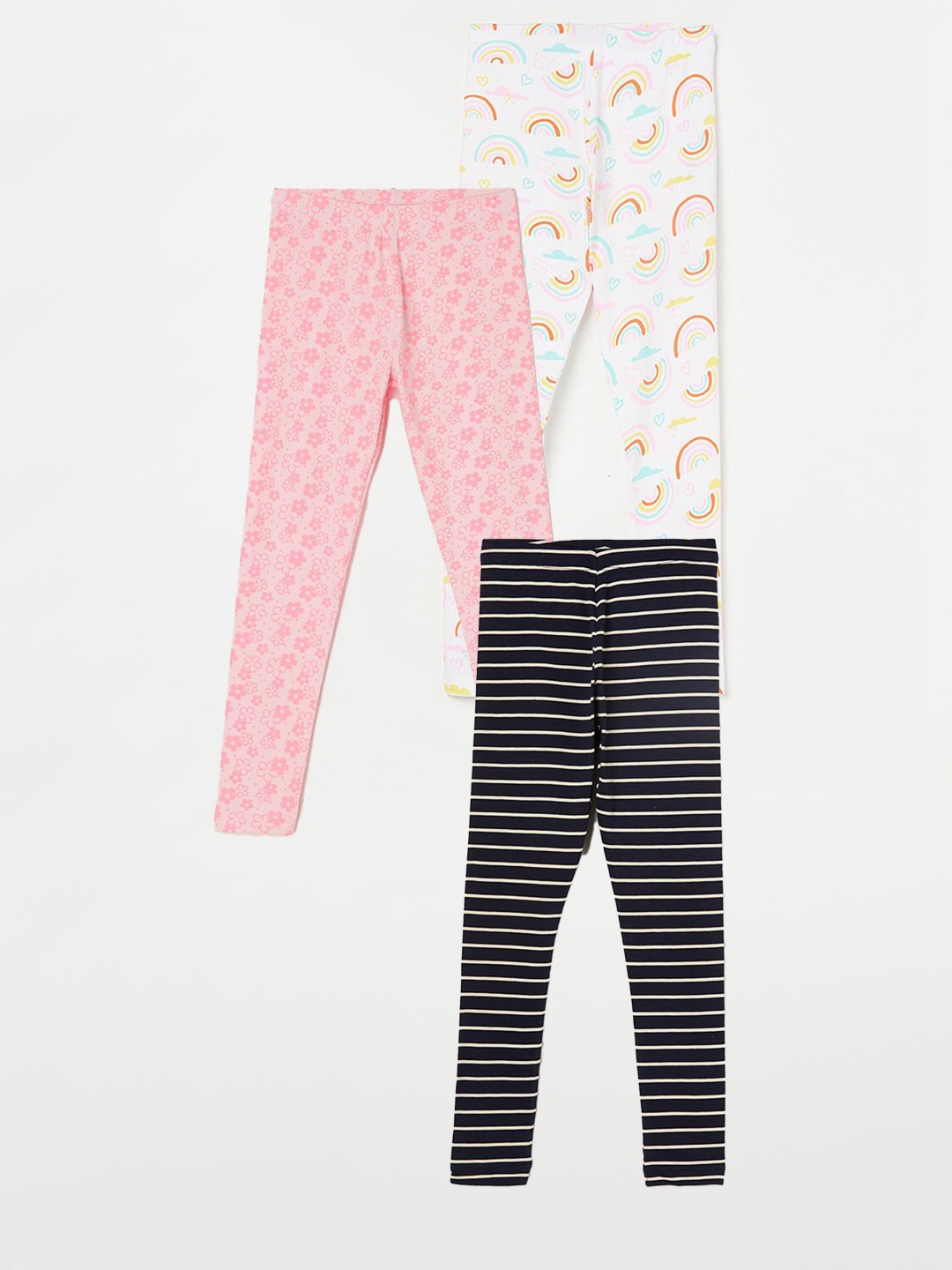 

Fame Forever by Lifestyle Girls Pack Of 3 Printed Cotton Leggings, Blue