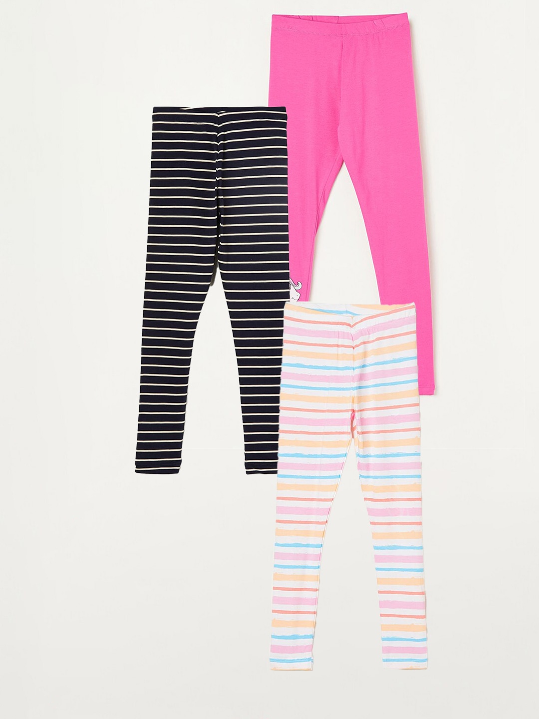 

Fame Forever by Lifestyle Girls Pack Of 3 Printed Cotton Leggings, White