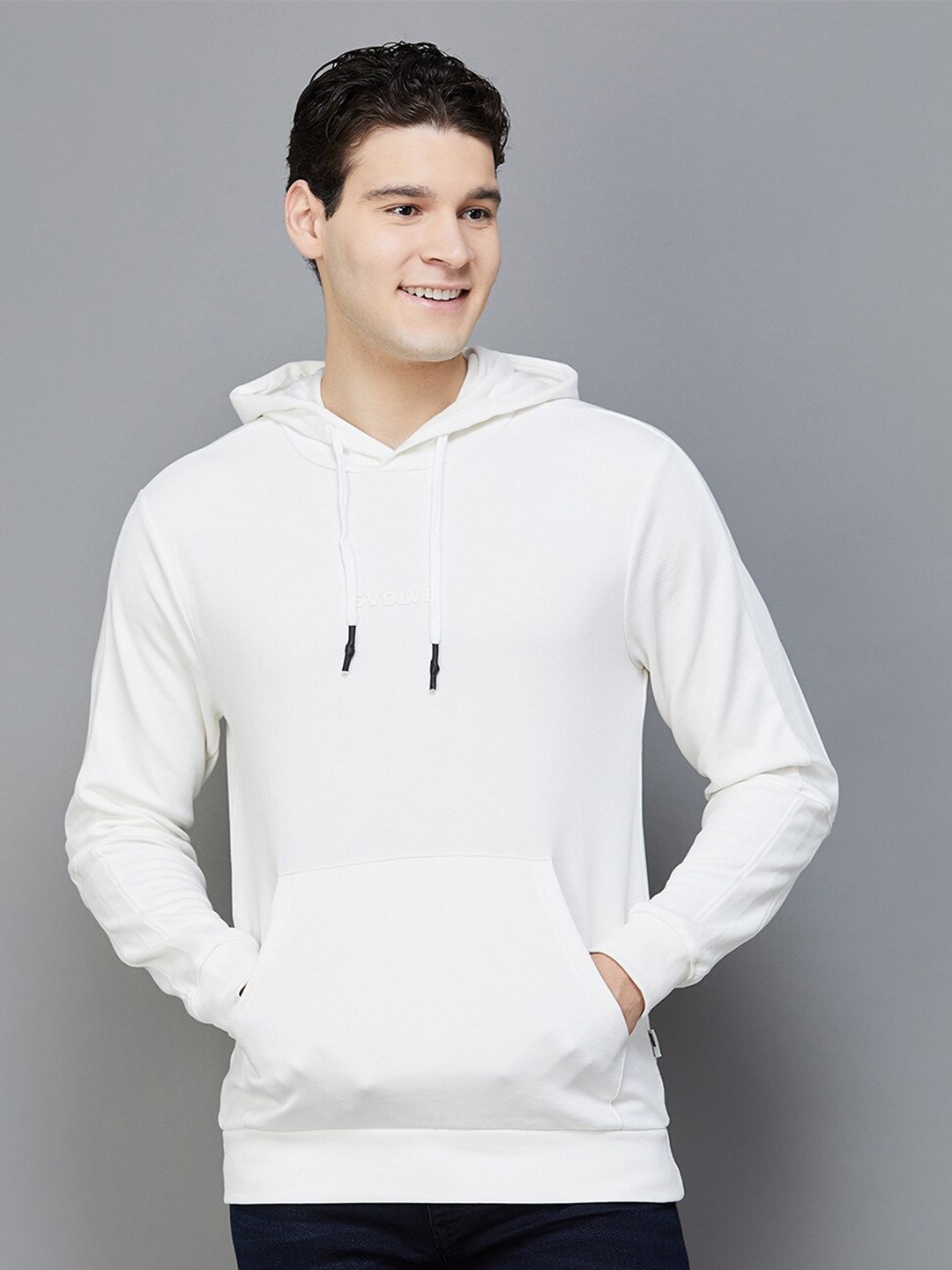 

Fame Forever by Lifestyle Hooded Cotton Sweatshirt, Off white