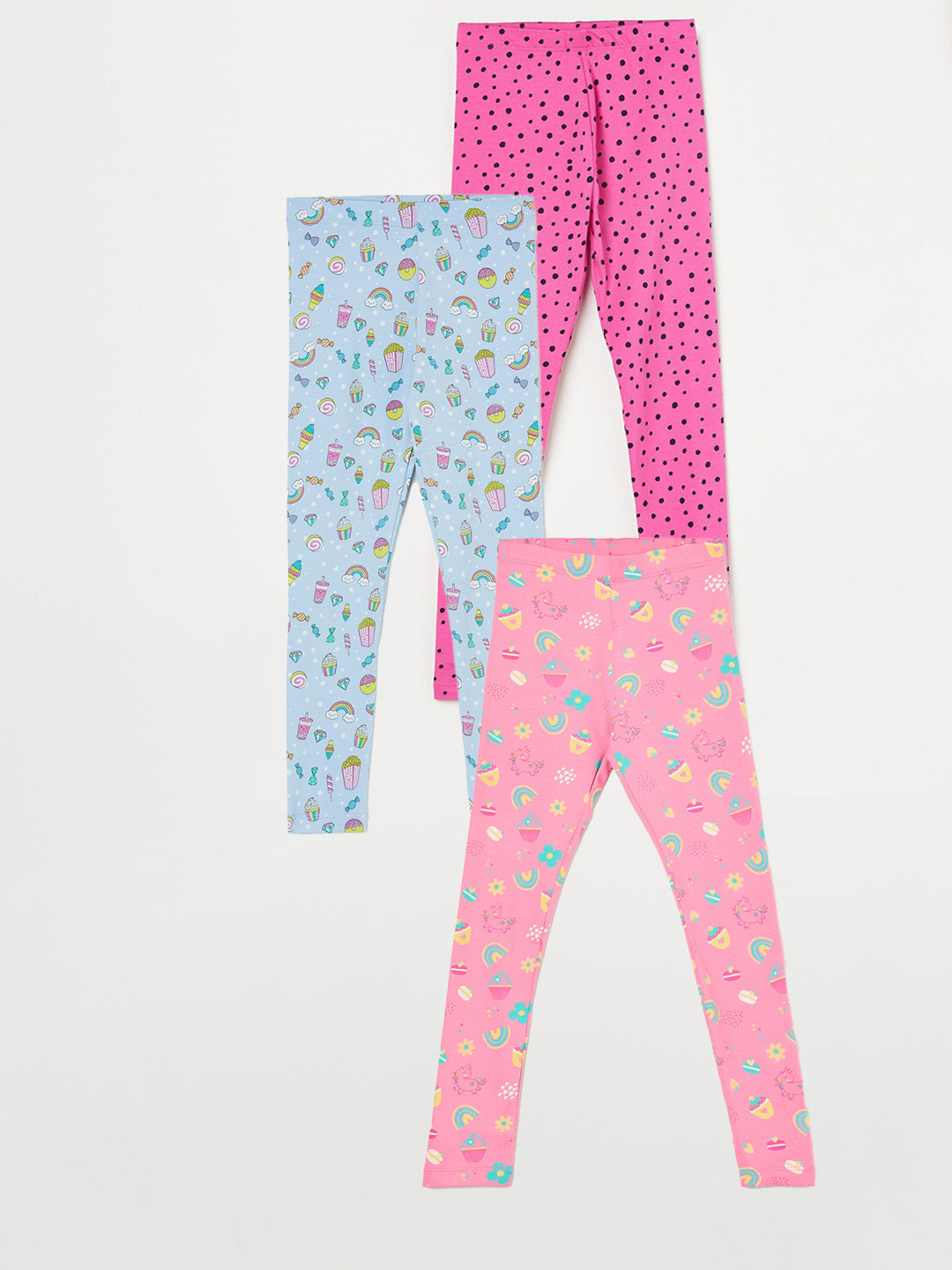 

Fame Forever by Lifestyle Girls Pack Of 3 Printed Leggings, Pink