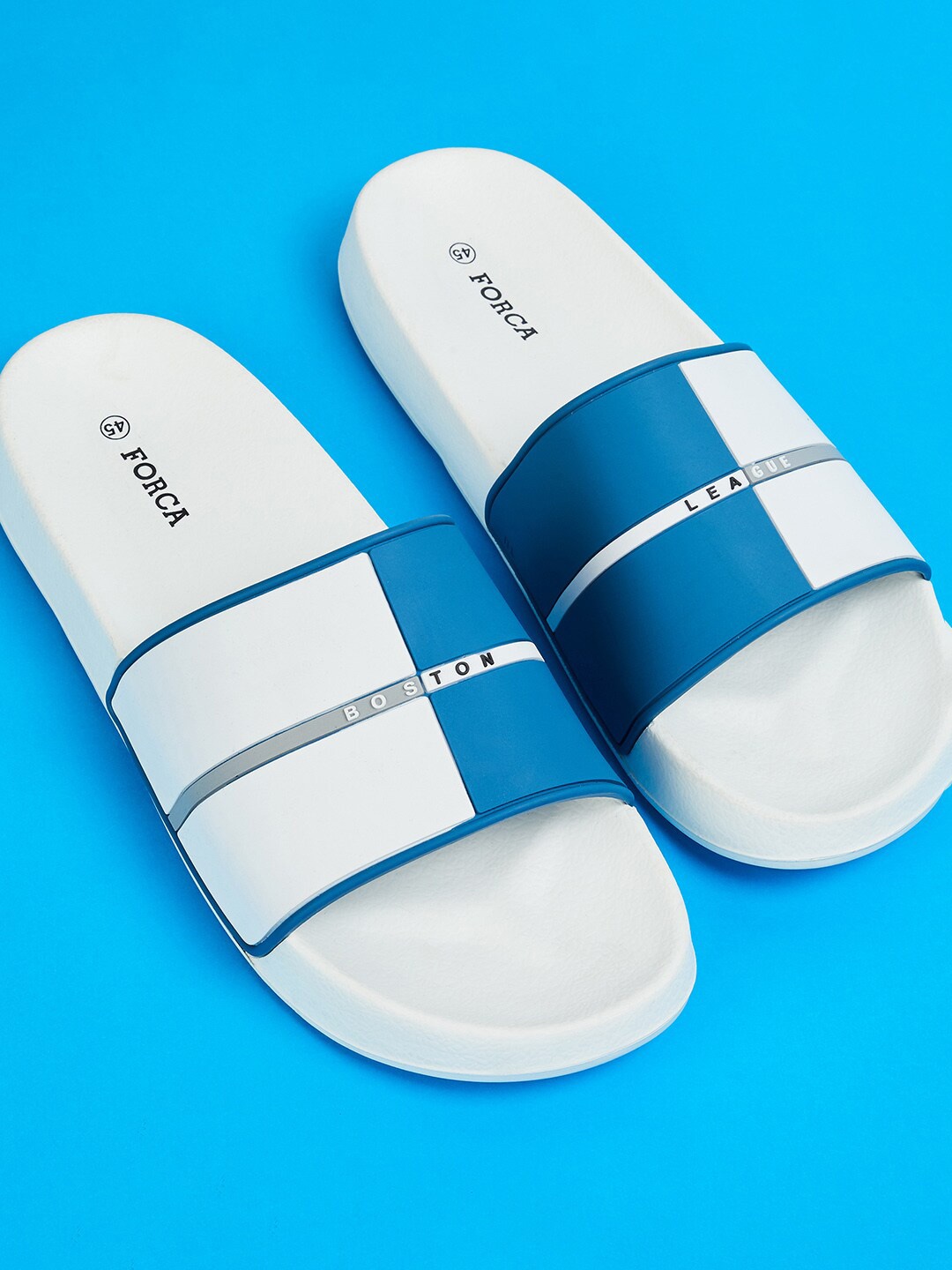 

Forca by Lifestyle Men Colourblocked Sliders, White