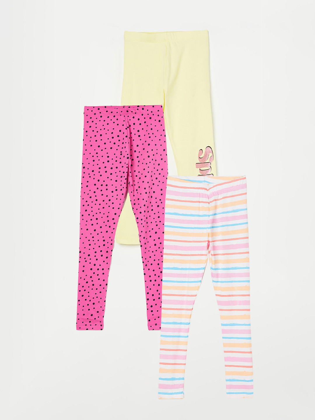 

Fame Forever by Lifestyle Girls Pack Of 3 Printed Leggings, White