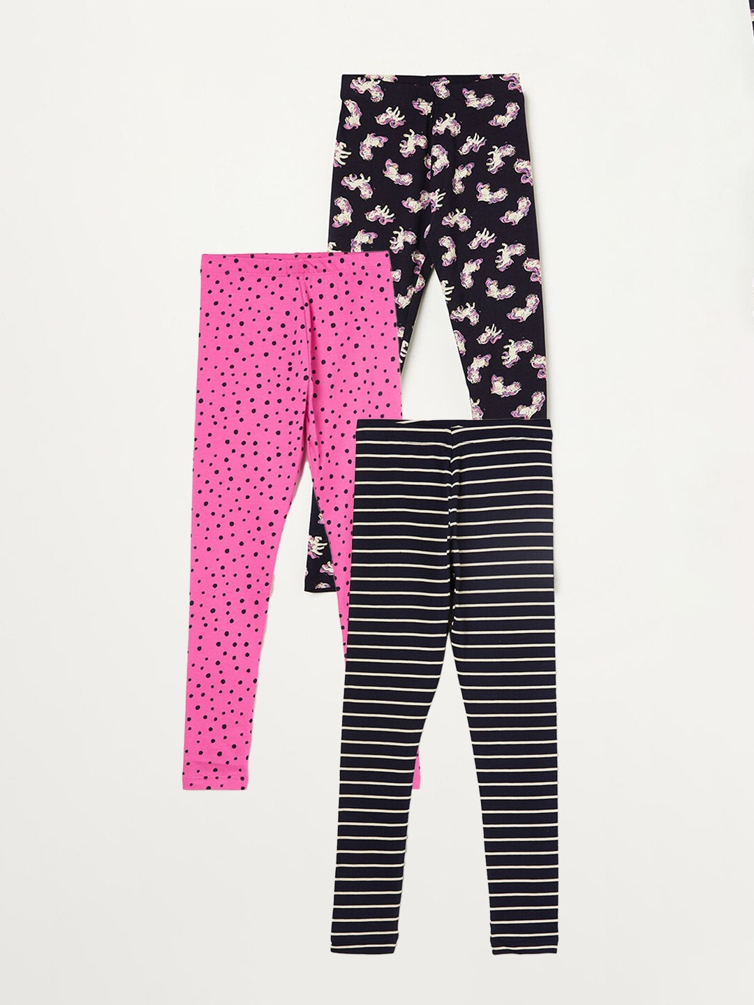 

Fame Forever by Lifestyle Girls Pack Of 3 Printed Leggings, Blue