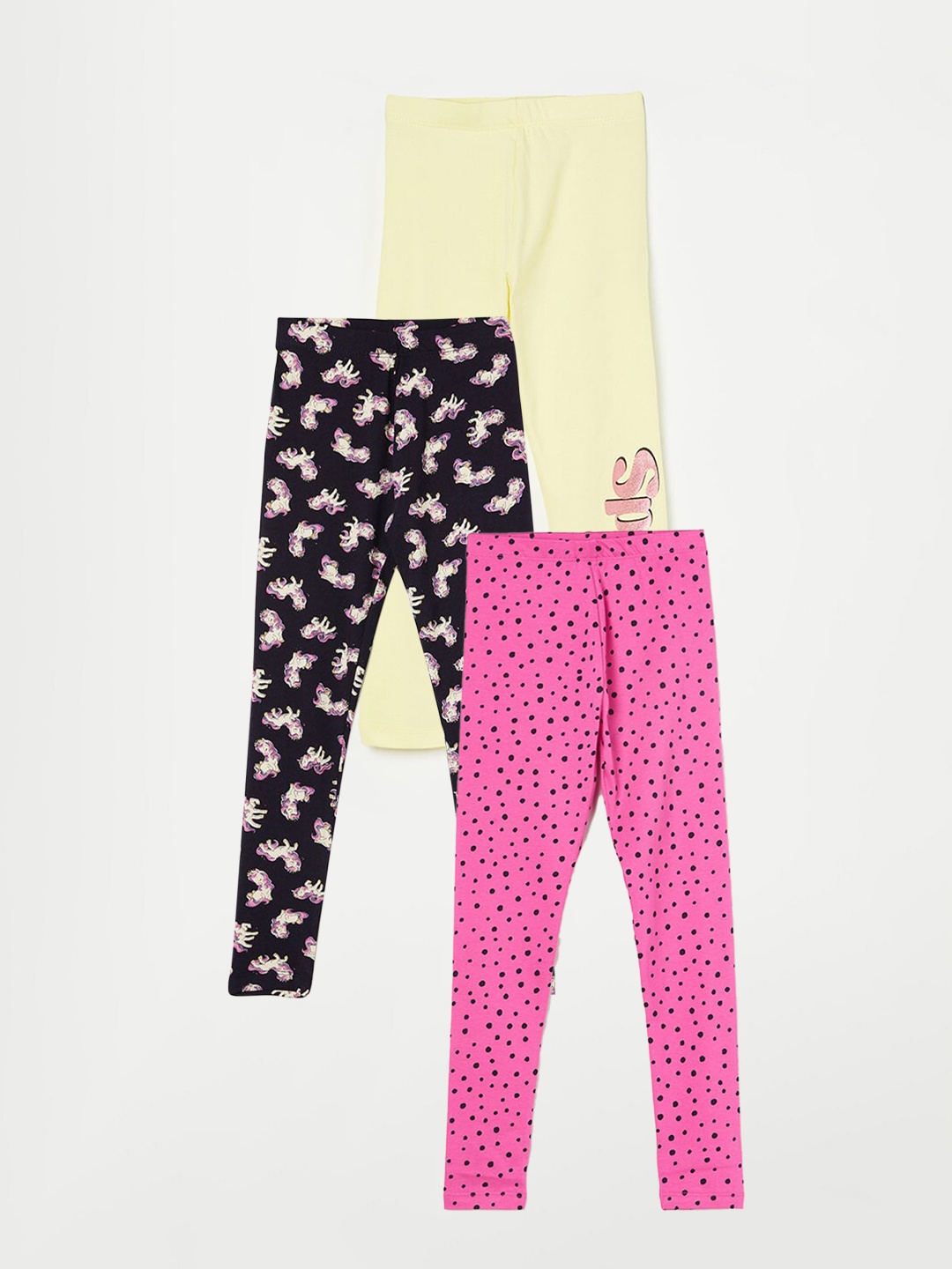 

Fame Forever by Lifestyle Girls Pack Of 3 Printed Leggings, Pink
