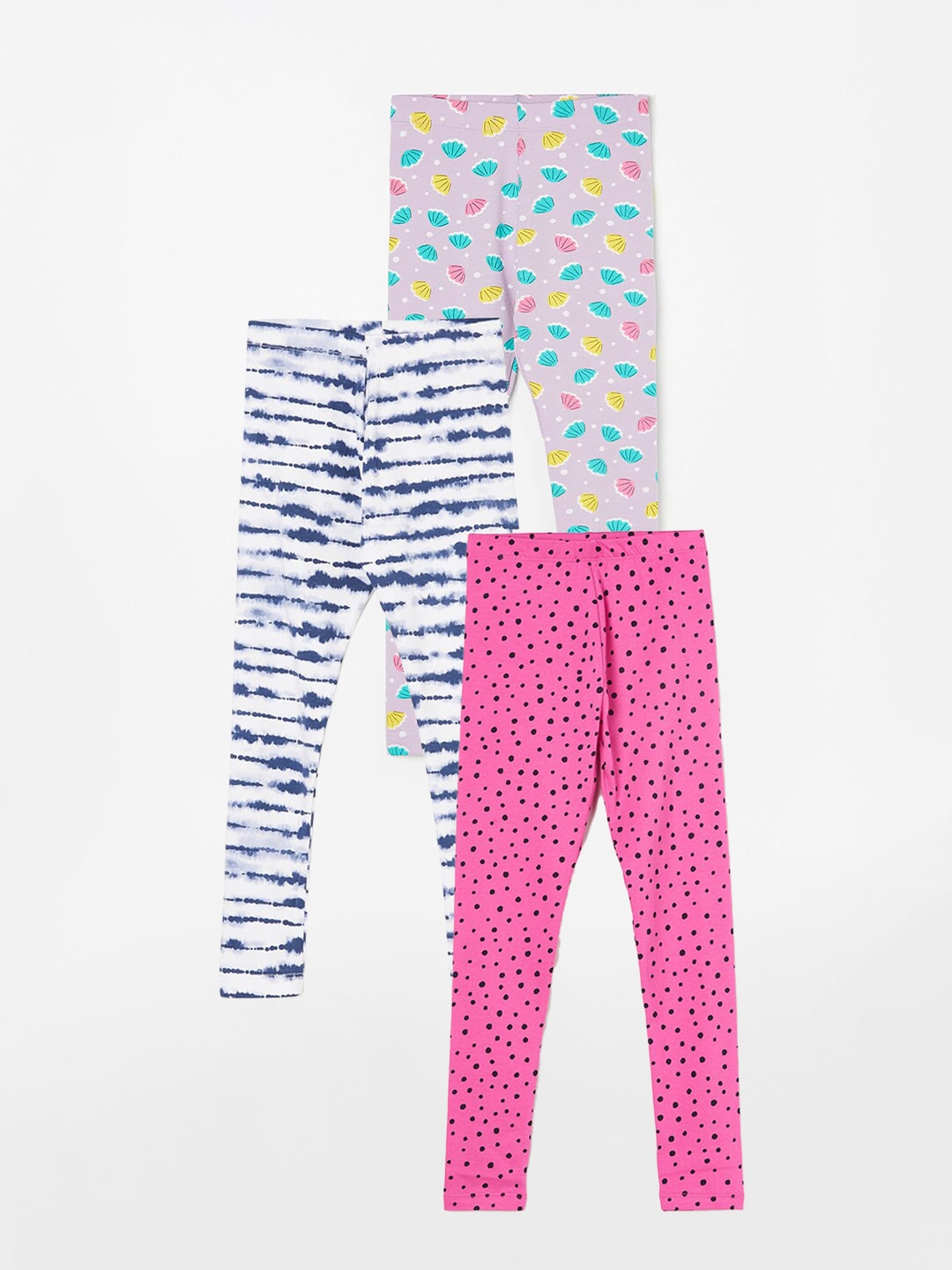 

Fame Forever by Lifestyle Girls Pack Of 3 Printed Leggings, Pink
