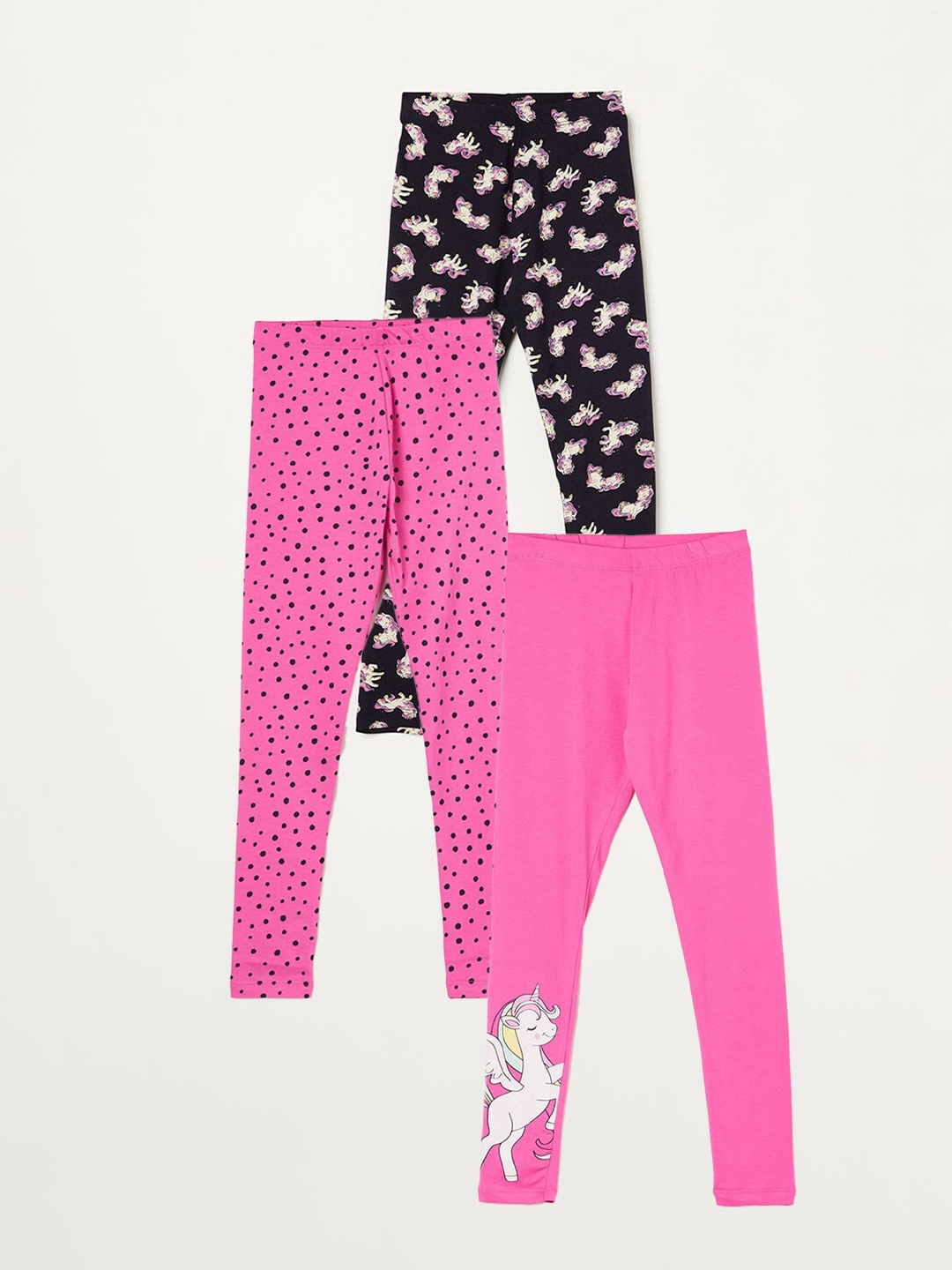 

Fame Forever by Lifestyle Girls Pack Of 3 Printed Leggings, Pink