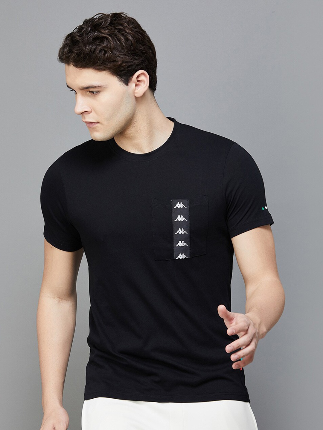 

Kappa Round Neck Sports T-Shirt, Black