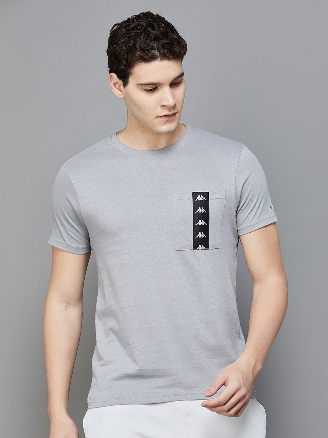Kappa Round Neck Sports T-Shirt, Grey
