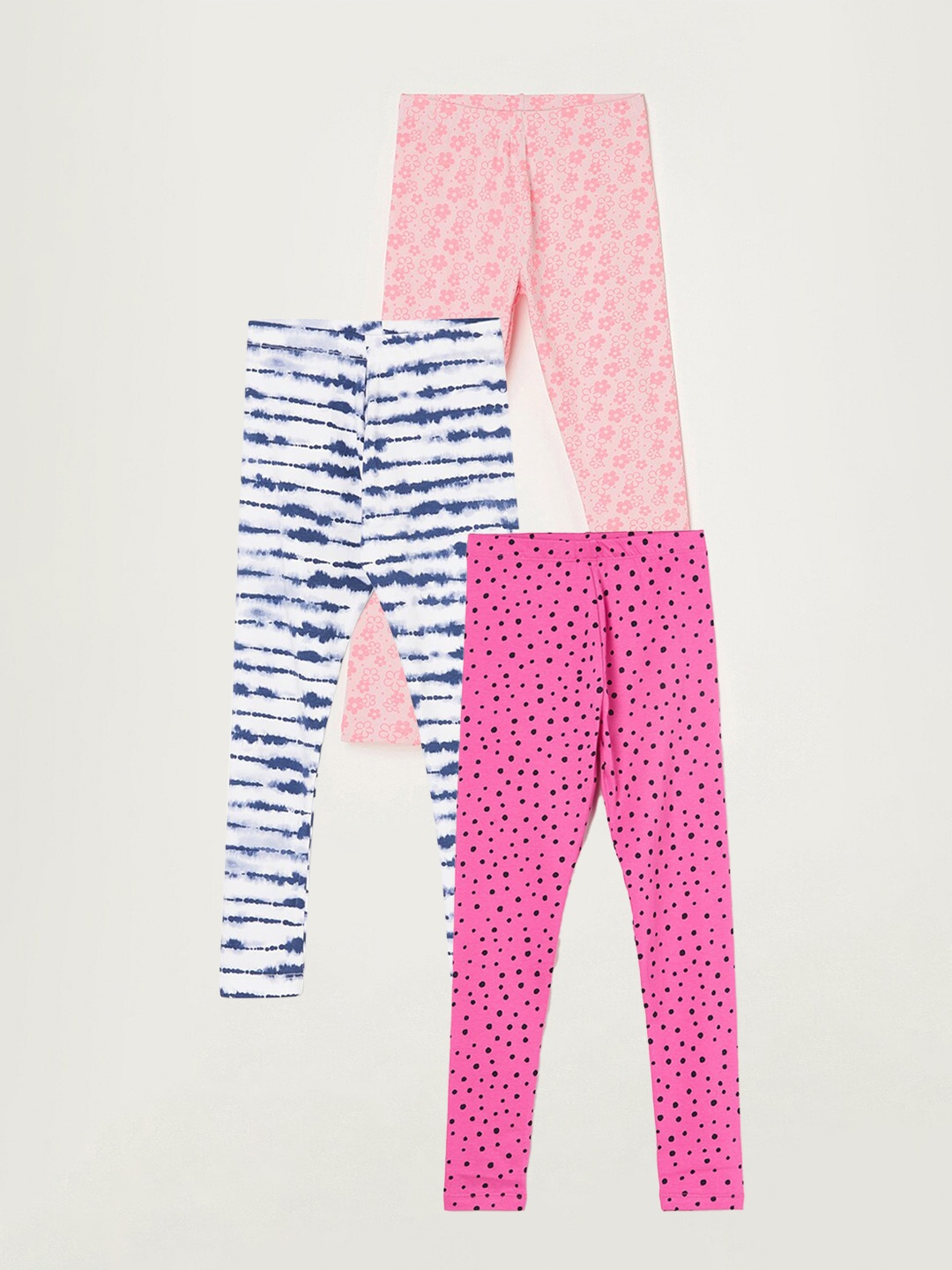 

Fame Forever by Lifestyle Girls Pack Of 3 Printed Leggings, Pink