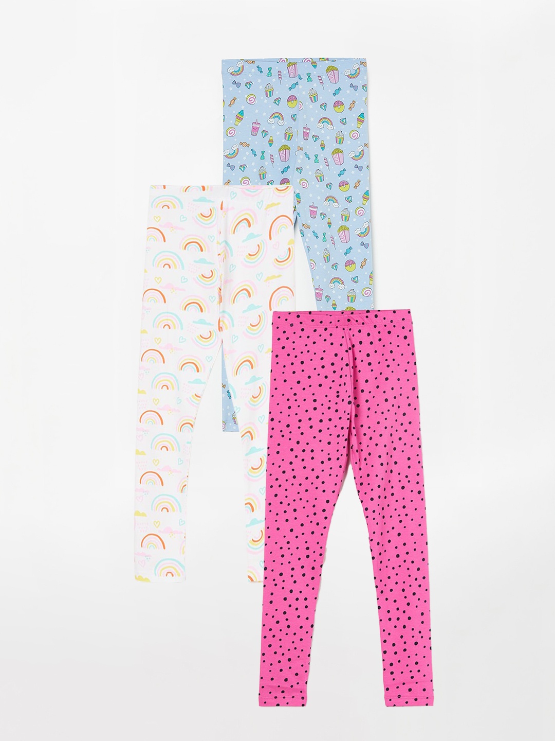 

Fame Forever by Lifestyle Girls Pack Of 3 Printed Leggings, Pink