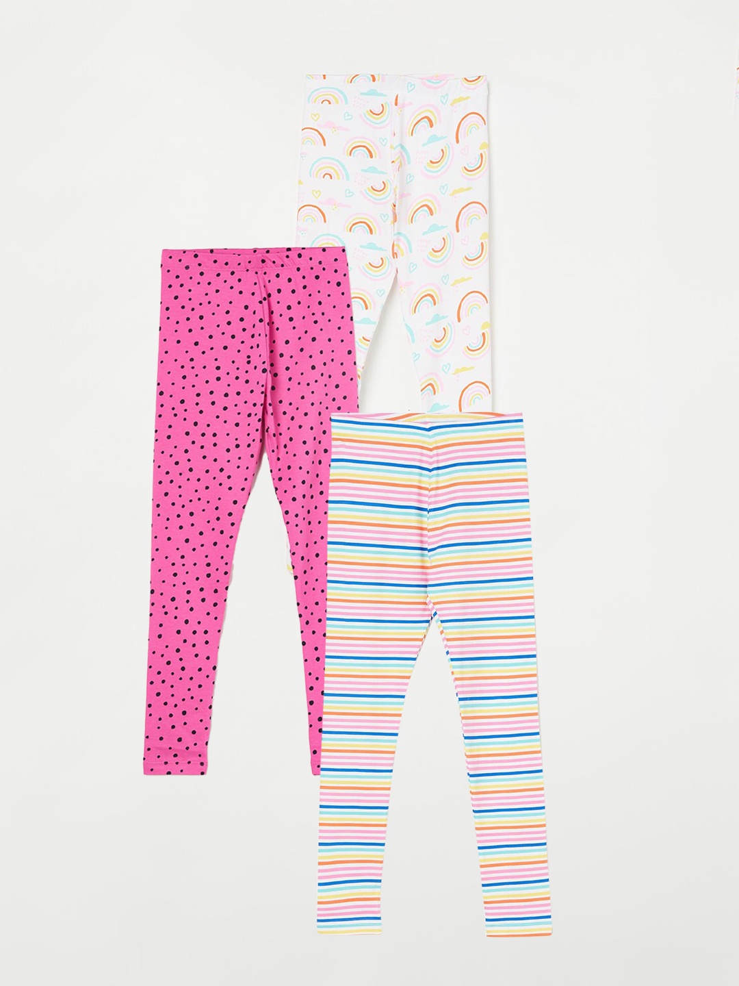 

Fame Forever by Lifestyle Girls Pack Of 3 Printed Leggings, Pink