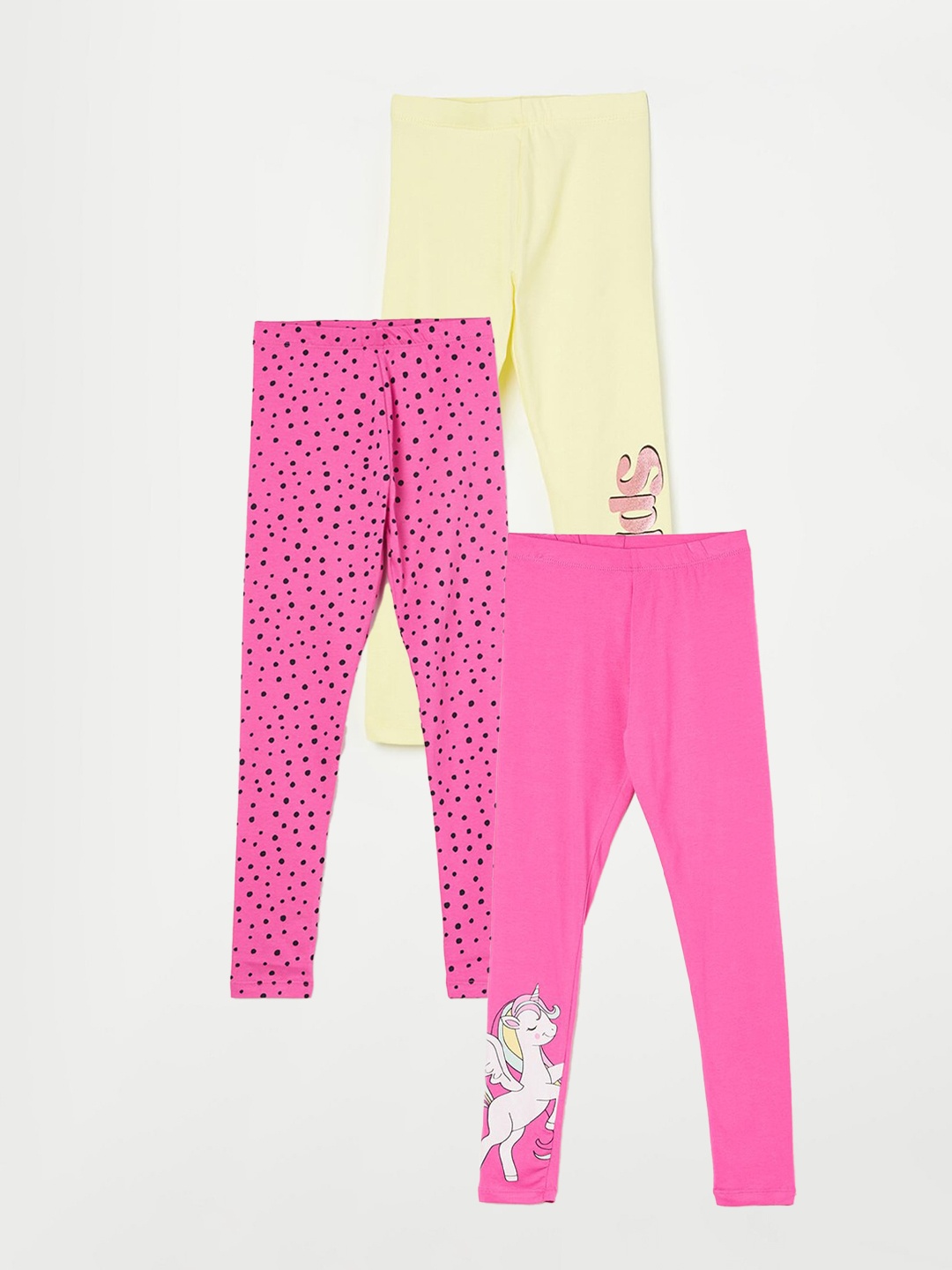

Fame Forever by Lifestyle Girls Pack Of 3 Printed Leggings, Pink