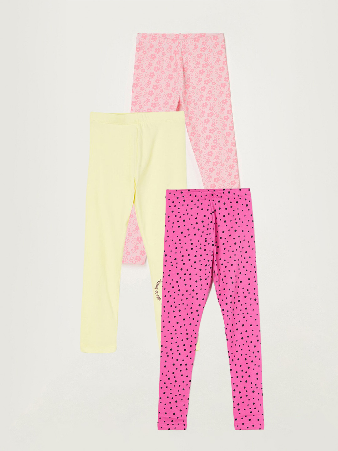 

Fame Forever by Lifestyle Girls Pack Of 3 Printed Leggings, Pink