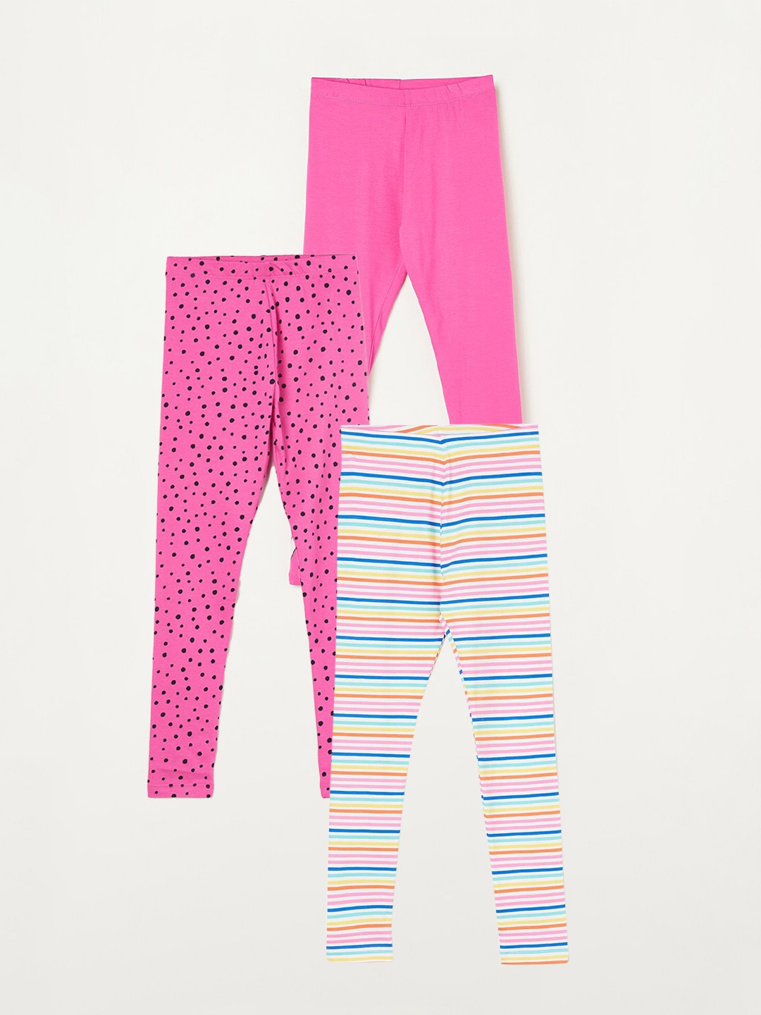 

Fame Forever by Lifestyle Girls Pack Of 3 Printed Leggings, Pink