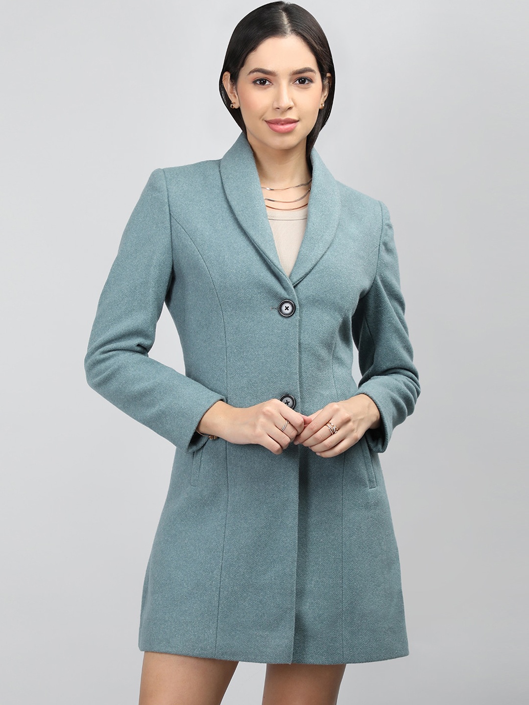 

LURE URBAN Single-Breasted Overcoat, Blue