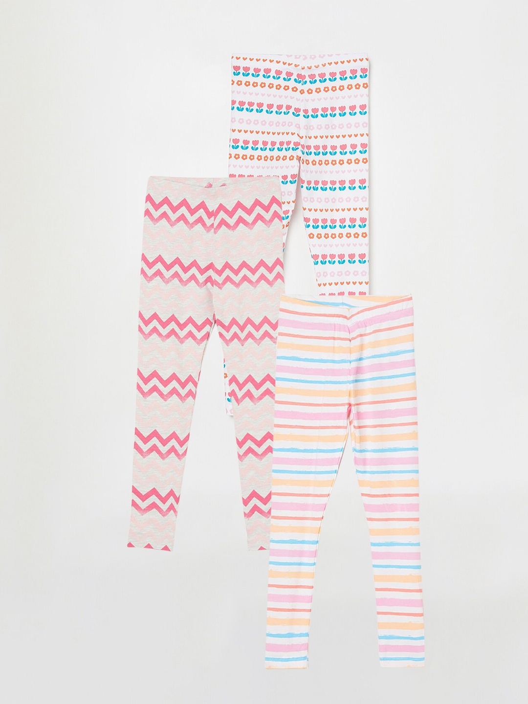 

Fame Forever by Lifestyle Girls Pack Of 3 Printed Leggings, White