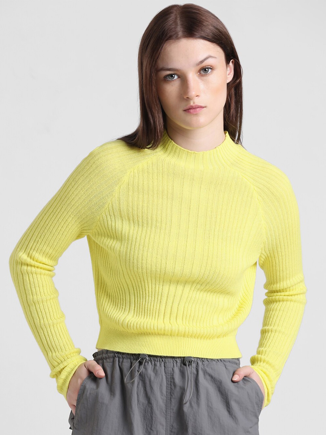 

ONLY Striped Pullover, Yellow