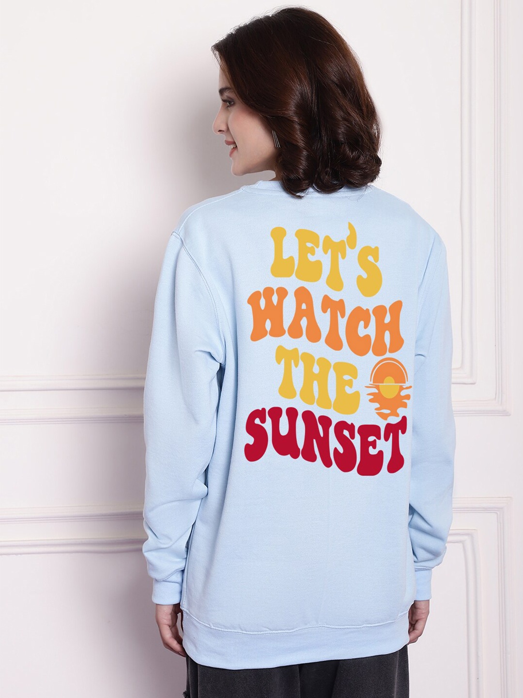 

Imsa Moda Typography Printed Fleece Sweatshirt, Blue