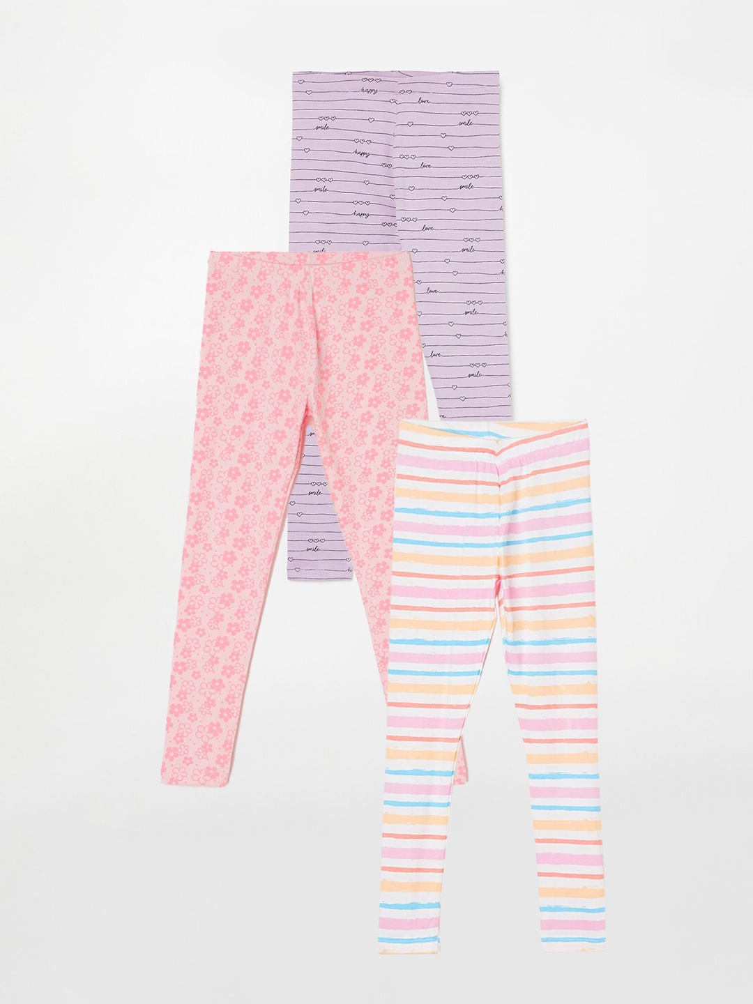 

Fame Forever by Lifestyle Girls Pack Of 3 Printed Leggings, White