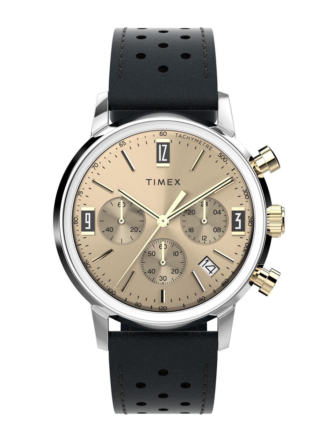 

Timex Men Patterned Dial & Leather Straps Analogue Watch TW2W10000UJ, Beige