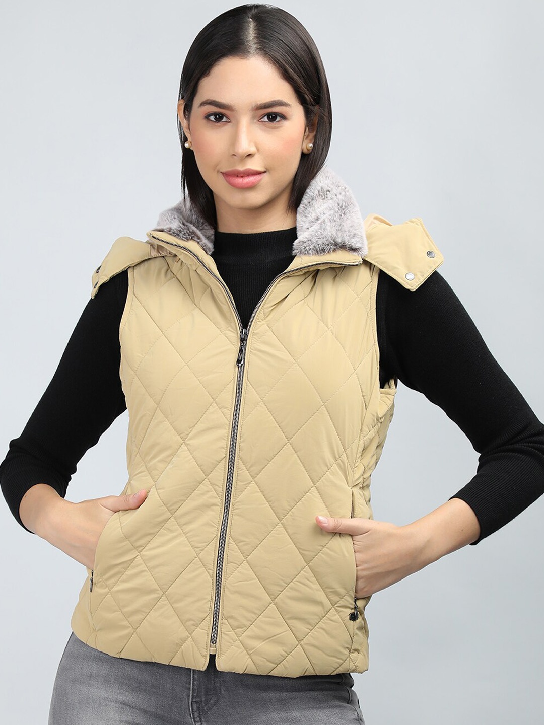 

LURE URBAN Hooded Sleeveless Padded Jacket, Yellow