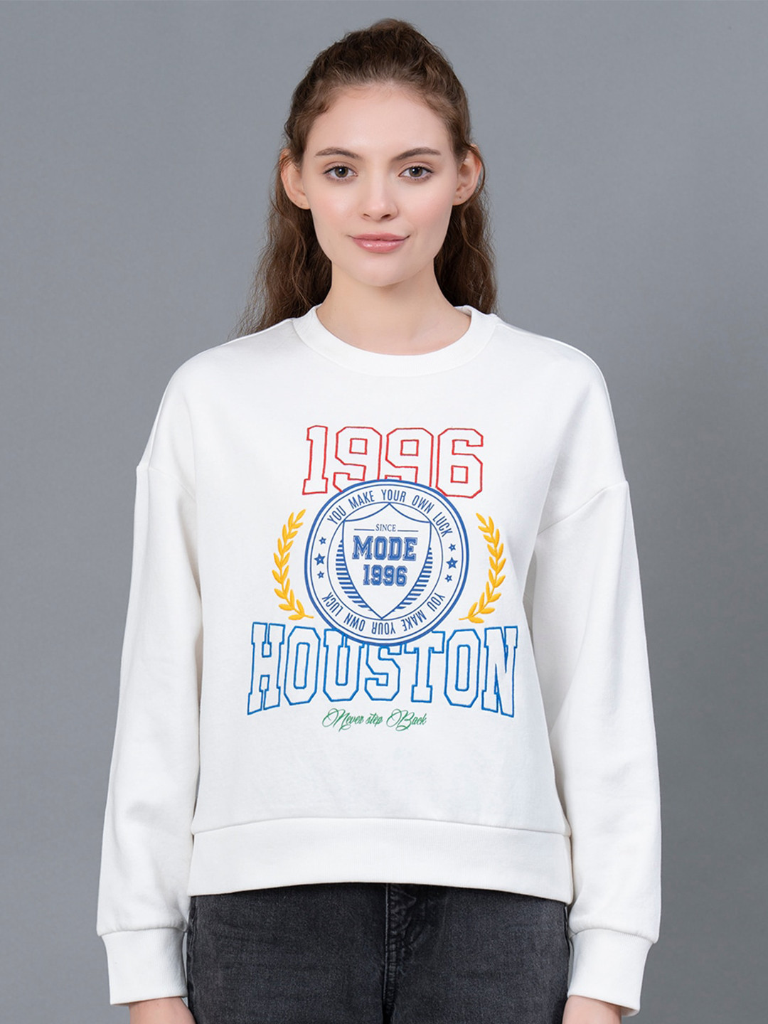 

Red Tape Embroidered Fleece Sweatshirt, Off white
