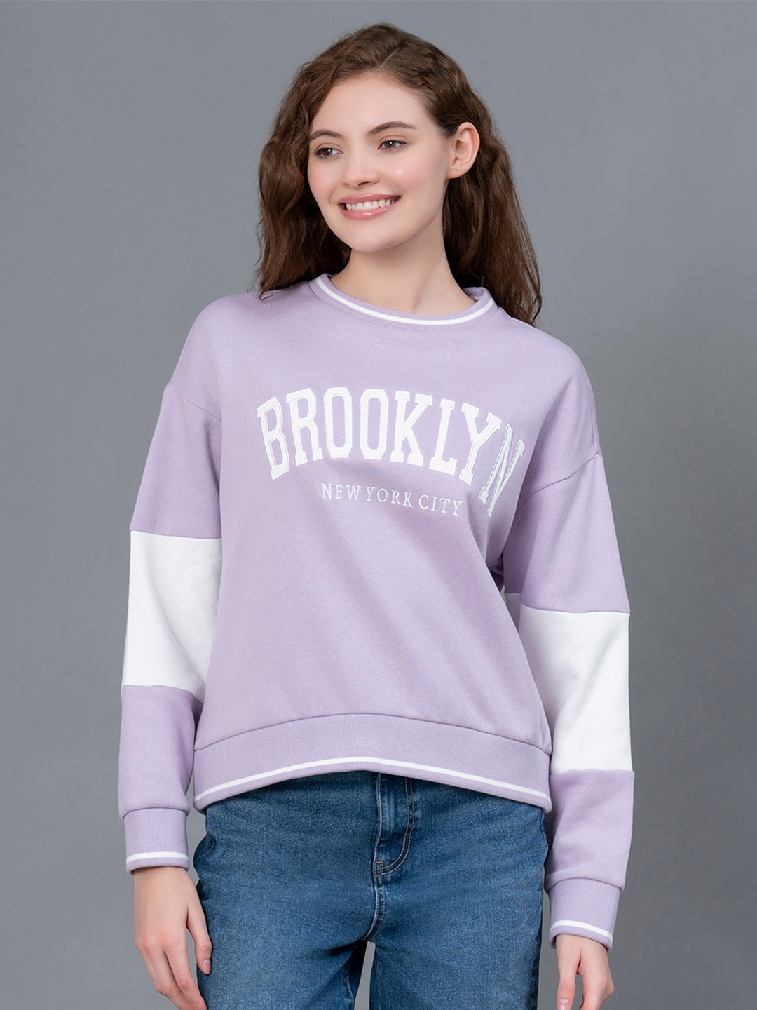 

Red Tape Typography Fleece Sweatshirt, Lavender