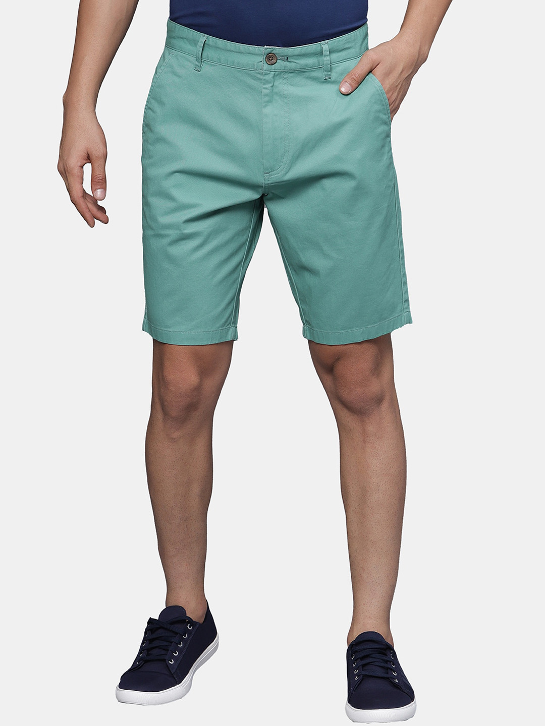 

t-base Men Mid-Rise Casual Chino Shorts, Green
