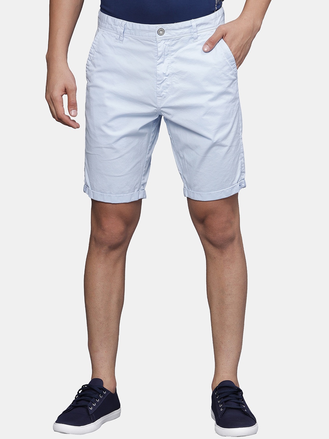 

t-base Men Mid Rise Chino Shorts, Blue