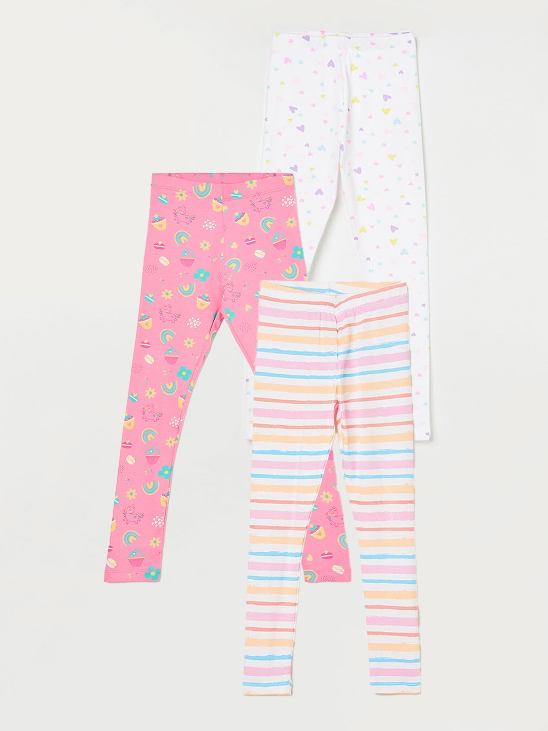 

Fame Forever by Lifestyle Girls Pack Of 3 Printed Leggings, White