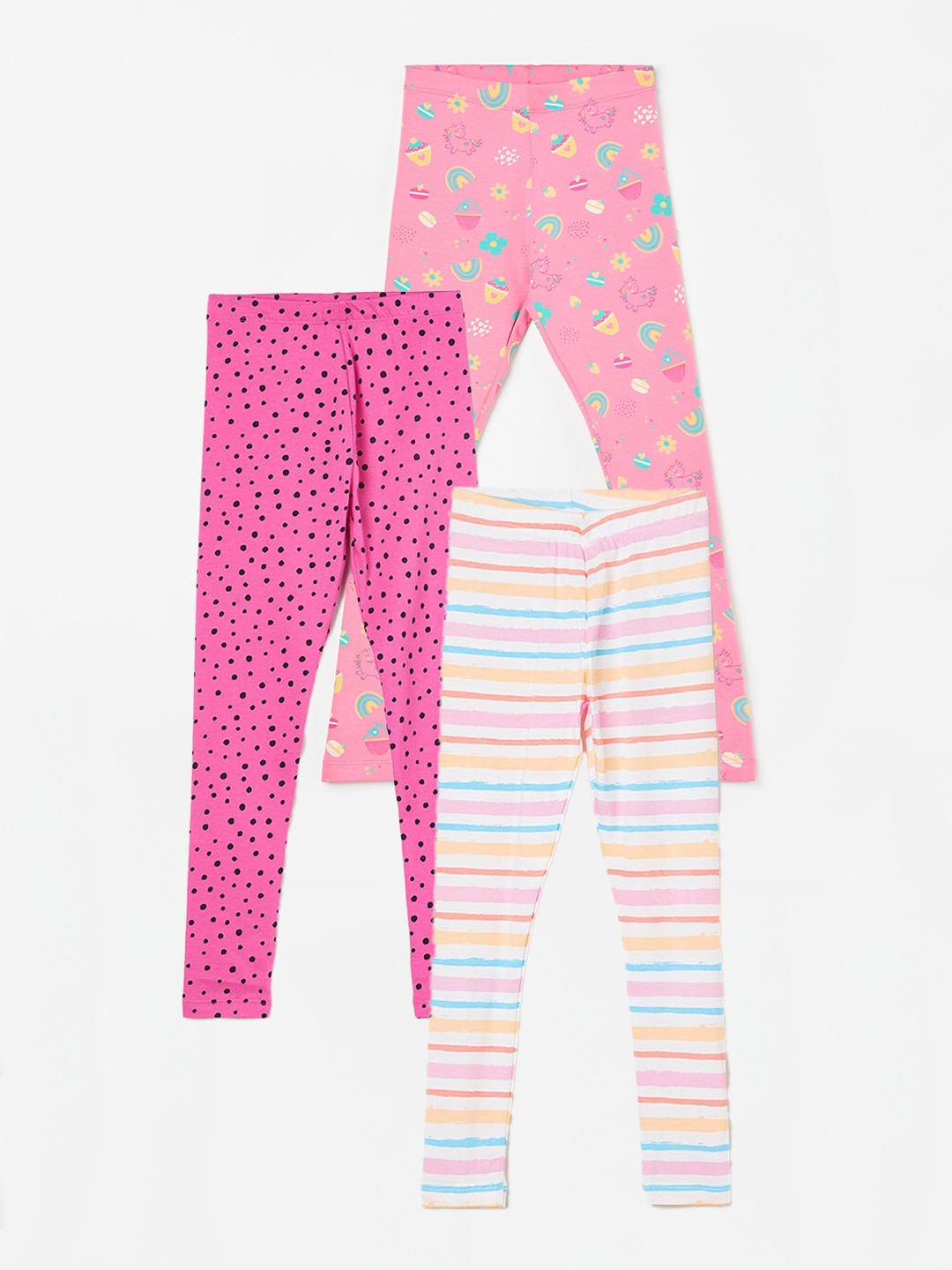 

Fame Forever by Lifestyle Girls Pack Of 3 Printed Leggings, White