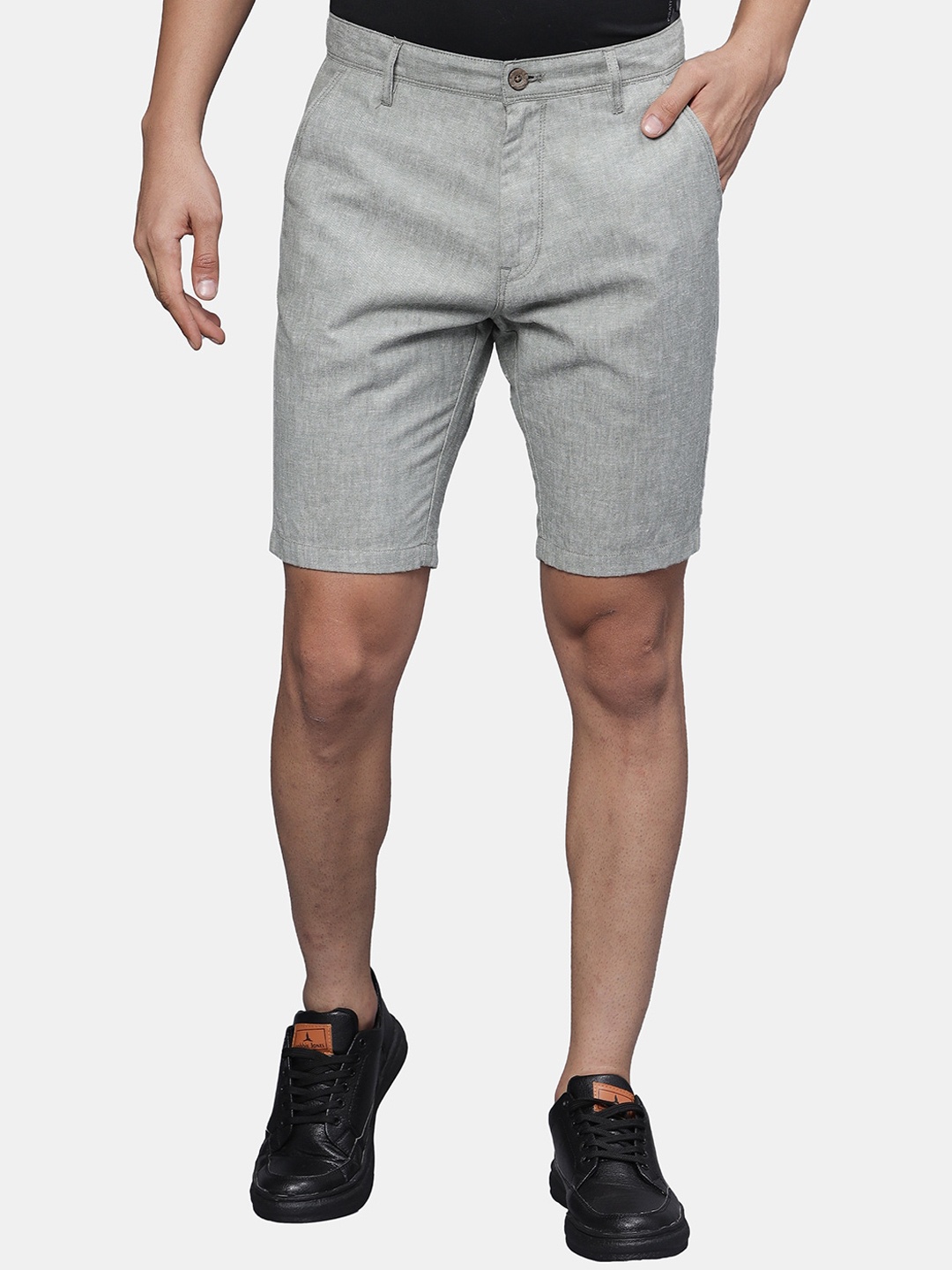 

t-base Men Mid-Rise Shorts, Grey