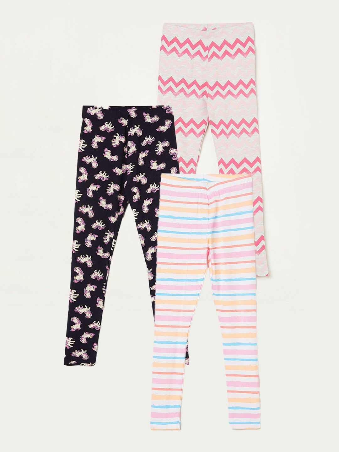 

Fame Forever by Lifestyle Girls Pack Of 3 Printed Leggings, White