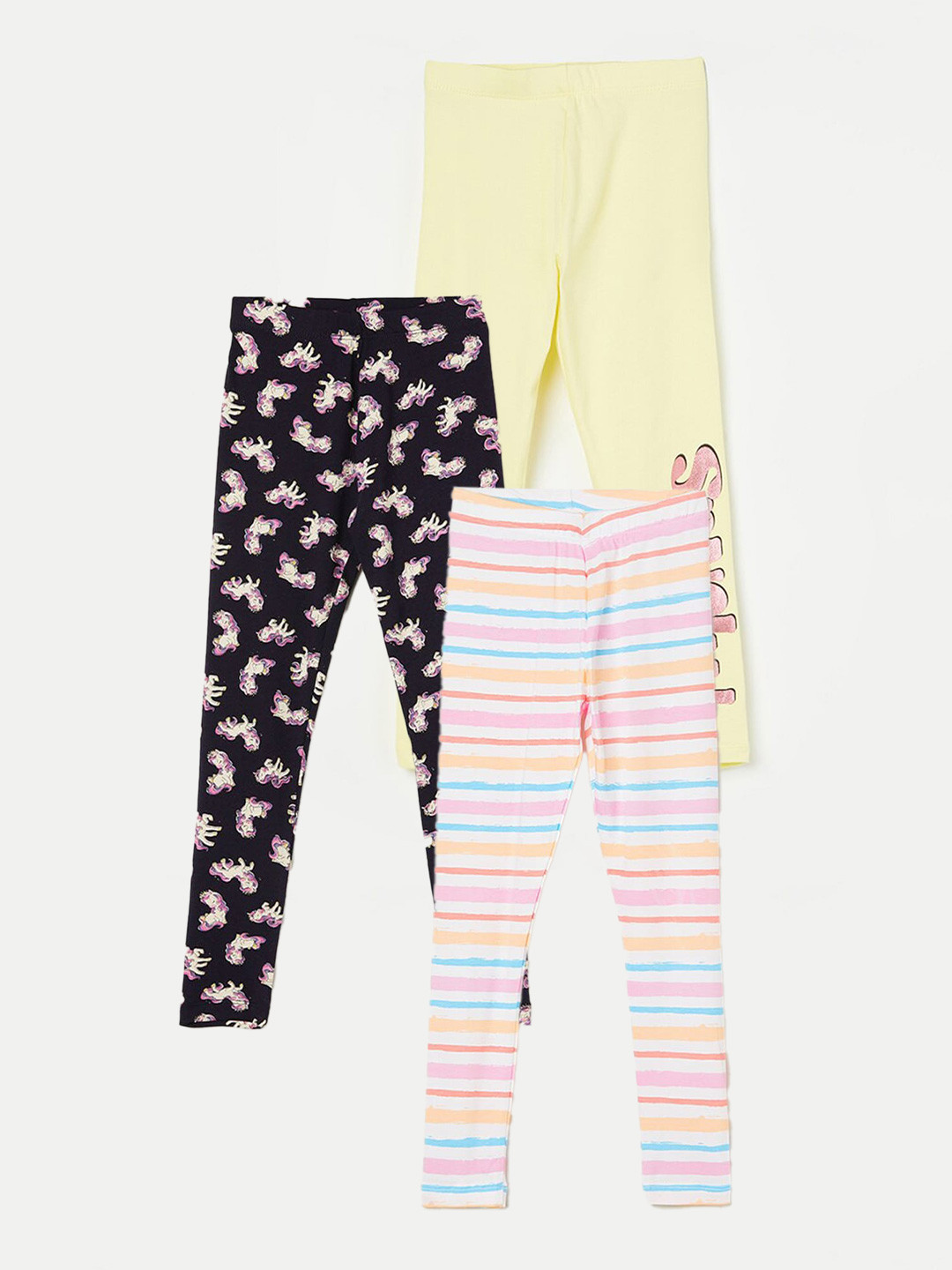 

Fame Forever by Lifestyle Girls Pack Of 3 Printed Leggings, White